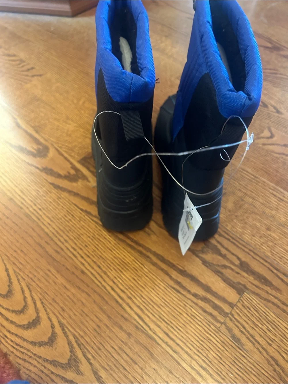 Kids Blue and Black Insulated Snow Boots